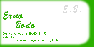 erno bodo business card